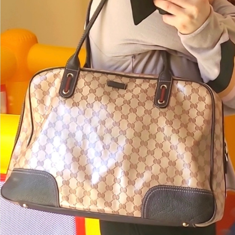 GUCCI Authentic Crystal Canvas Large Tote Bag